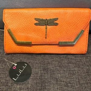 NEW WITH TAG LuLu NYC orange dragonfly wallet